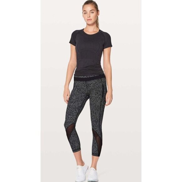 Lululemon Inspire Tight II 25" Night View White Black / Black-sz 8 - Picture 4 of 11